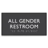 Headline Sign 4 in. x 8 in. All Gender Restroom Plastic ADA Sign - Clear/White