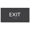 Headline Sign 4 in. x 8 in. Exit Plastic ADA Sign - Clear/White