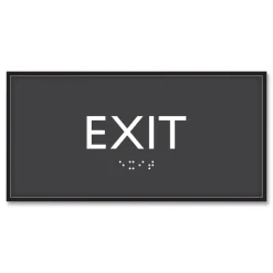 Headline Sign 4 in. x 8 in. Exit Plastic ADA Sign - Clear/White
