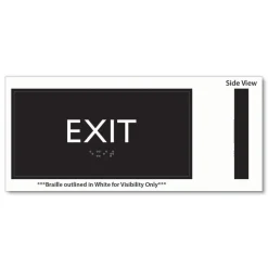 Headline Sign 4 in. x 8 in. Exit Plastic ADA Sign - Clear/White