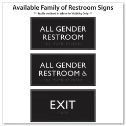 Headline Sign 4 in. x 8 in. Exit Plastic ADA Sign - Clear/White