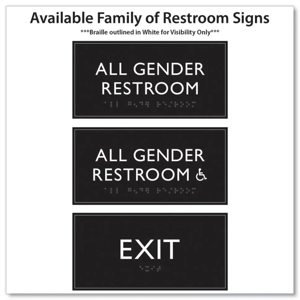 Headline Sign 4 in. x 8 in. Exit Plastic ADA Sign - Clear/White