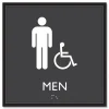 Headline Sign 8 in. x 8 in. Men Accessible Plastic ADA Sign - Clear/White