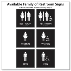 Headline Sign 8 in. x 8 in. Men Accessible Plastic ADA Sign - Clear/White