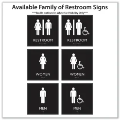 Headline Sign 8 in. x 8 in. Men Plastic ADA Sign - Clear/White