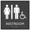 Headline Sign 8 in. x 8 in. Unisex Accessible Restroom Plastic ADA Sign - Clear/White