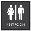 Headline Sign 8 in. x 8 in. Unisex Restroom Plastic ADA Sign - Clear/White