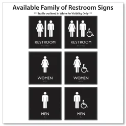 Headline Sign 8 in. x 8 in. Women Plastic ADA Sign - Clear/White
