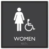 Headline Sign 8 in. x 8 in. Women Accessible Plastic ADA Sign - Clear/White