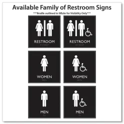 Headline Sign 8 in. x 8 in. Women Accessible Plastic ADA Sign - Clear/White