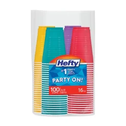 Hefty 16 oz. Easy Grip Disposable Plastic Party Cups - Assorted Colors (400/Carton)