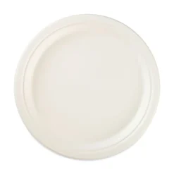 Hefty ECOSAVE 6.75 in. Diameter Plate Sugarcane Tableware - White (12/Carton)