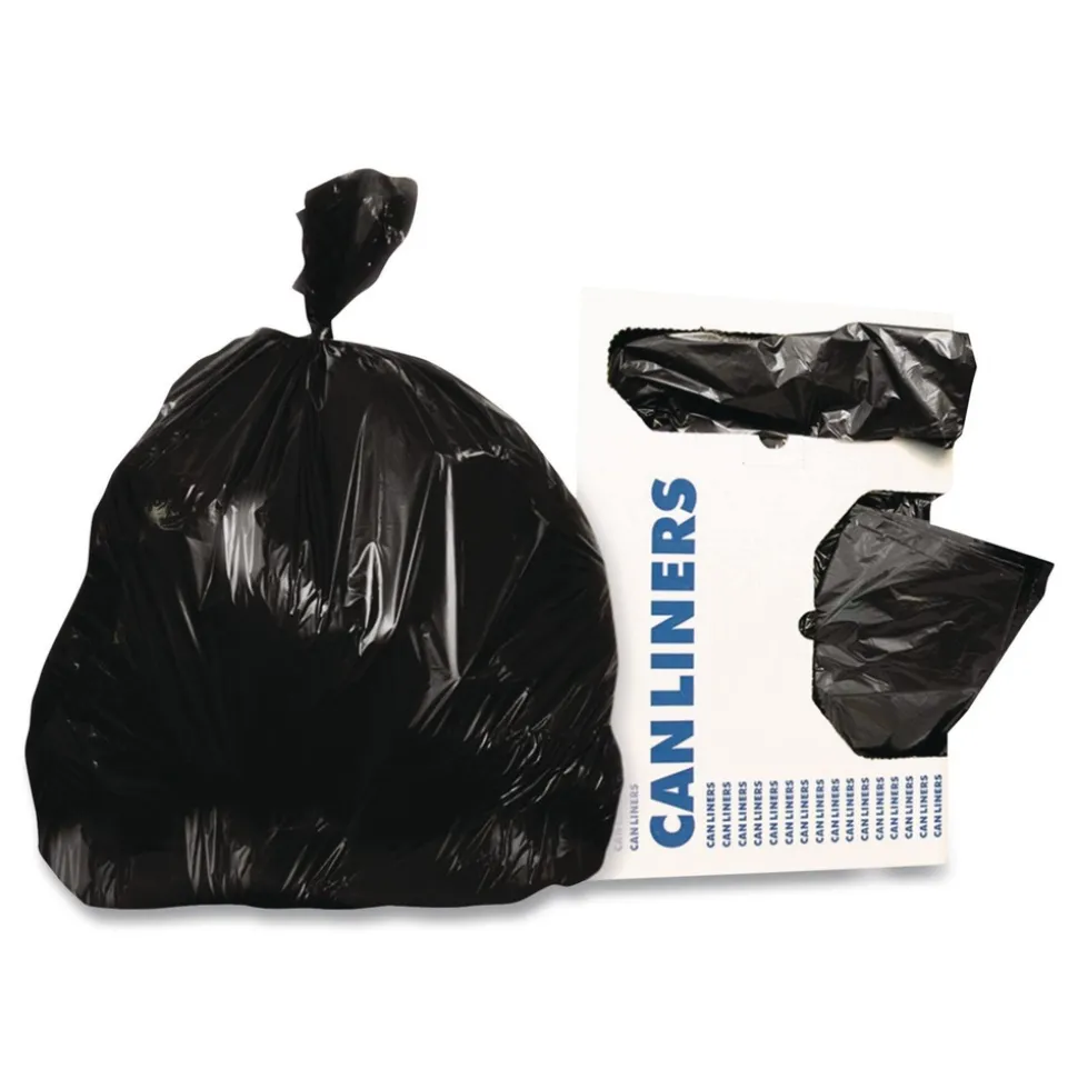 Heritage 40 in. x 46 in. 45 gal. 0.7 mil. Linear Low-Density Can Liners - Black (250/Carton)