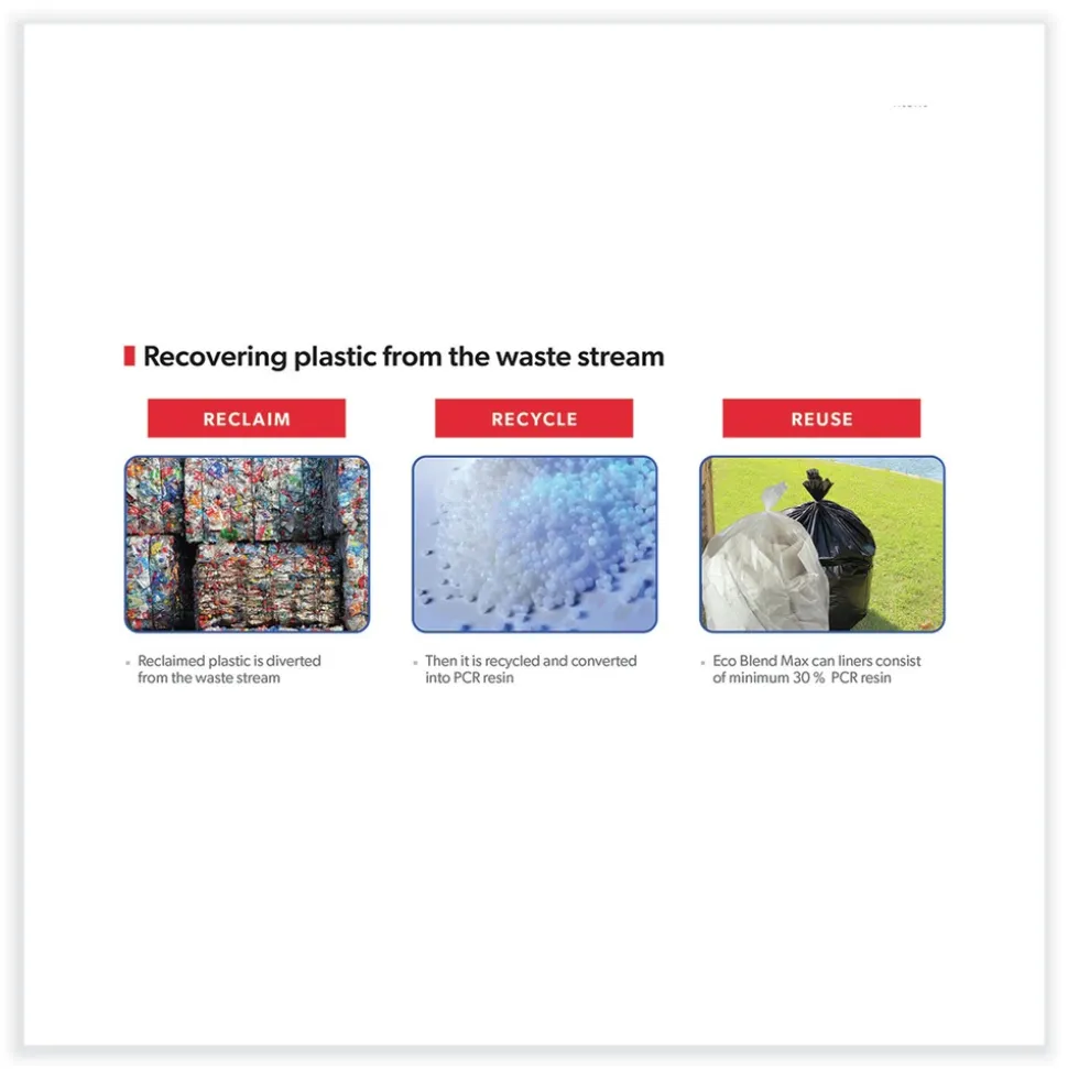 Heritage 24 in. x 27 in. 30 gal. 1 mil Eco Blend Max Can Liners - Black (500/Carton)