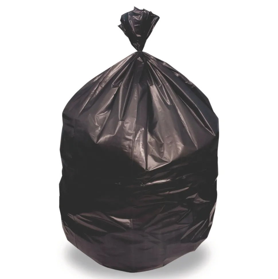 Heritage H9250AK 46 in. x 50 in. 60 gal. 1.5 mil Linear Low Density Stock Trash Bags - Black (100/Carton)