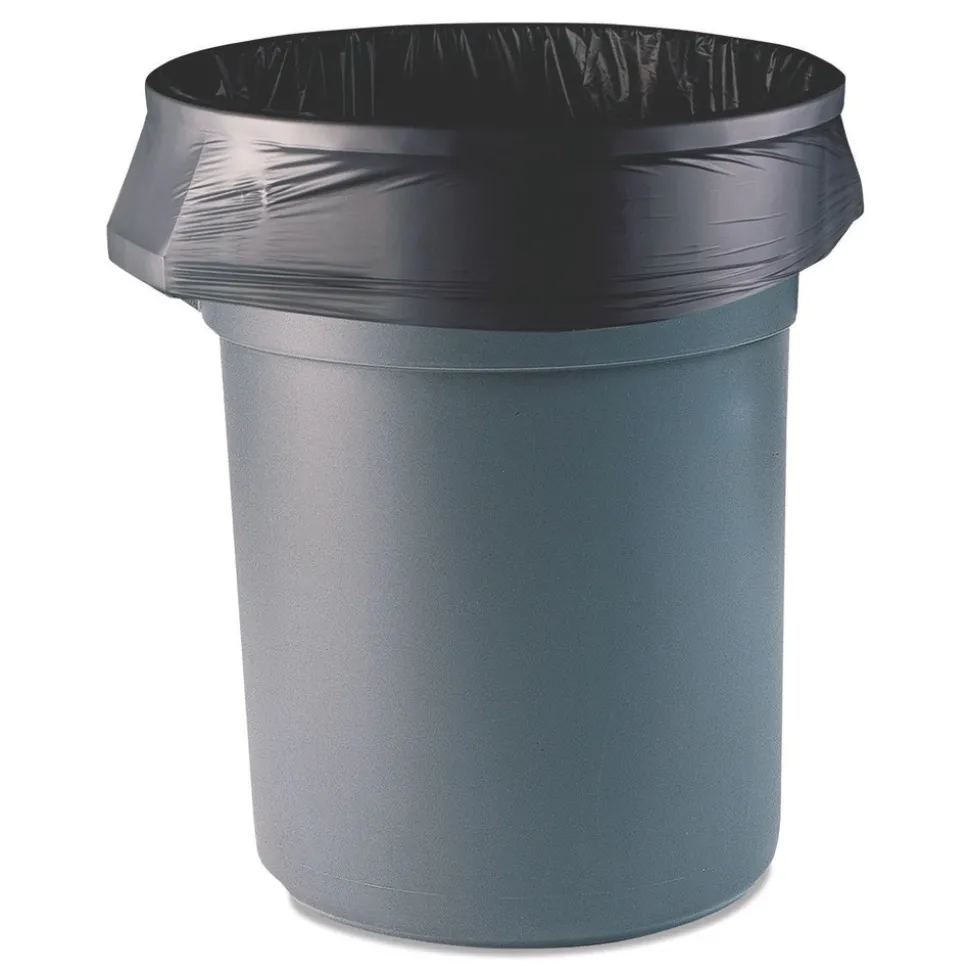 Heritage H9250AK 46 in. x 50 in. 60 gal. 1.5 mil Linear Low Density Stock Trash Bags - Black (100/Carton)