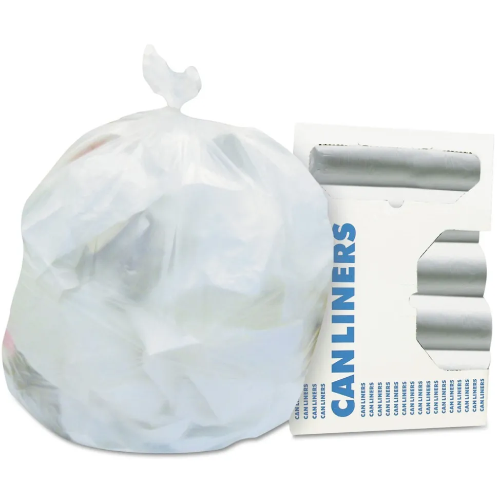 Heritage H8647SC 43 in. x 47 in. 56 gal. 1.1 mil Linear Low-Density Can Liners - Clear (100/Carton)