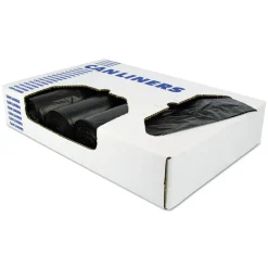 Heritage Low Density 56 Gallon 1.5 mil 43 in. x 47 in. Can Liners - Black (100/Carton)