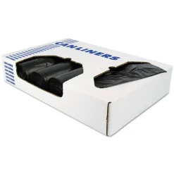 Heritage Low-Density 55 Gallon 1.5 mil 36 in. x 58 in. Repro Can Liners - Black (100/Carton)