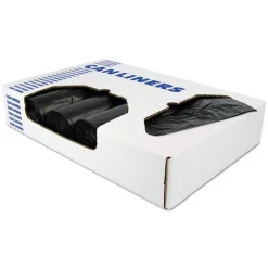 Heritage X8046AK 40 in. x 46 in. 45 Gallon 1.5 mil Reprocessed Resin Can Liners - Black (100/Carton)