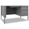 Hirsh Industries 48 in. x 30 in. x 29.5 in. One Right-Hand Pedestal: Box/File Drawers Teachers Pedestal Desks - White/Platinum