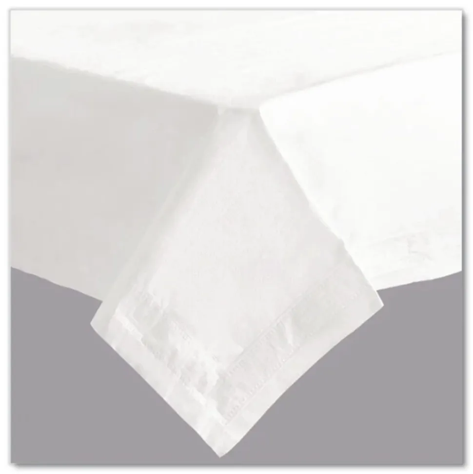 Hoffmaster 72 in. x 72 in. Tissue/Poly Tablecovers - White (25/Carton)