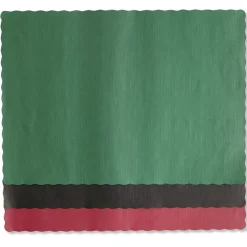 Hoffmaster 9-1/2 in. x 13.50 Solid Color Scalloped Edge Placemats - Hunter Green (1000/Carton)
