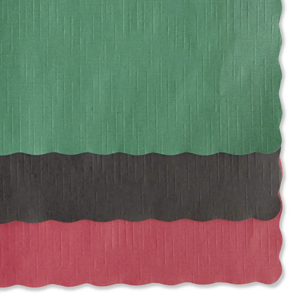 Hoffmaster 9-1/2 in. x 13.50 Solid Color Scalloped Edge Placemats - Hunter Green (1000/Carton)