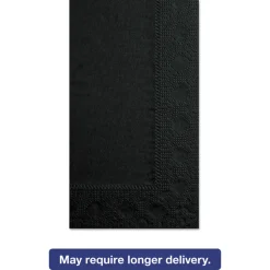 Hoffmaster 15 x 17 2-Ply Dinner Napkins - Black (1000/Carton)