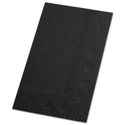 Hoffmaster 15 x 17 2-Ply Dinner Napkins - Black (1000/Carton)