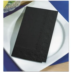 Hoffmaster 15 x 17 2-Ply Dinner Napkins - Black (1000/Carton)