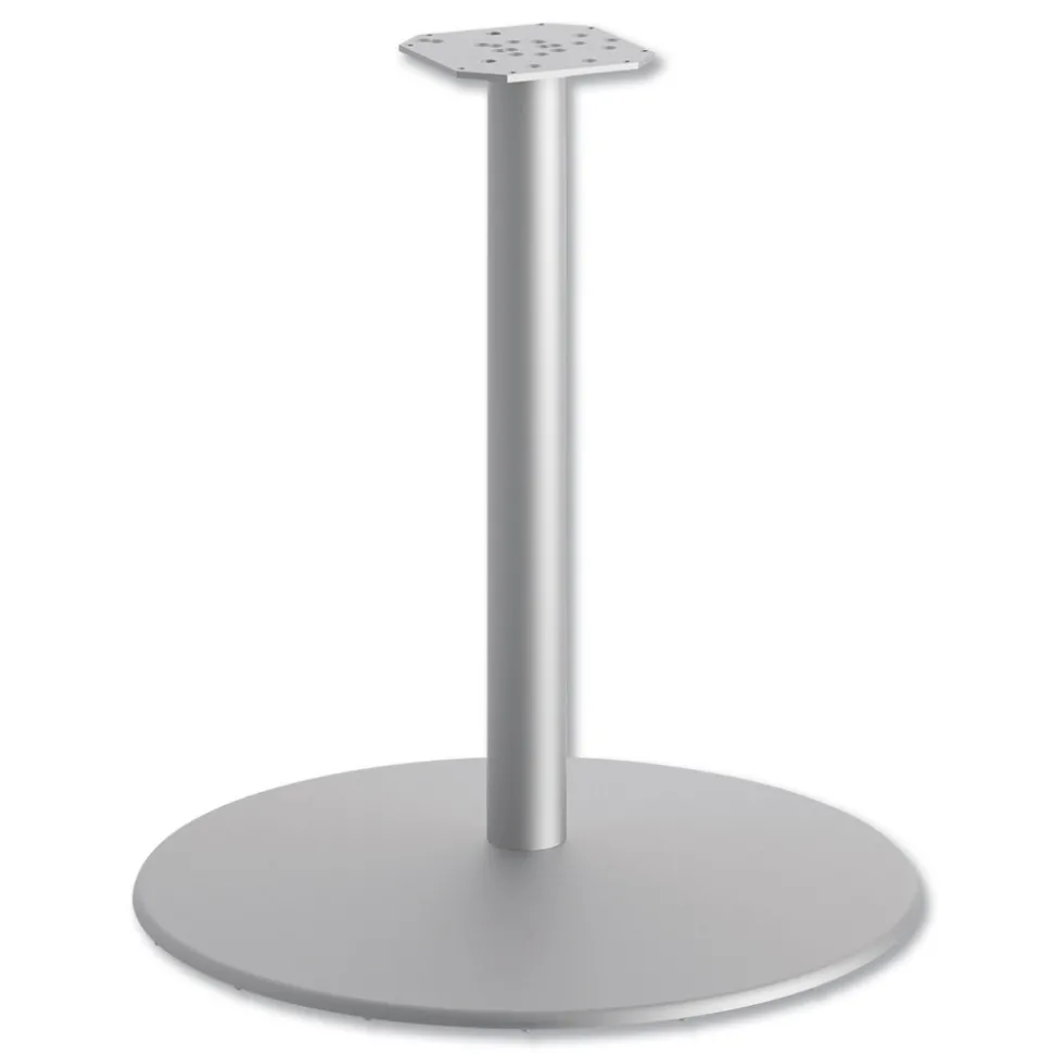 HON 27.79 in. High Between Round Disc Base for 30 in. Table Tops - Textured Silver