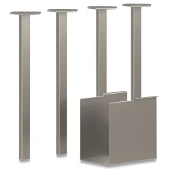 HON 5.75 in. x 28 in. 4 Legs Coze Desk Post Legs with Pencil Storage - Silver