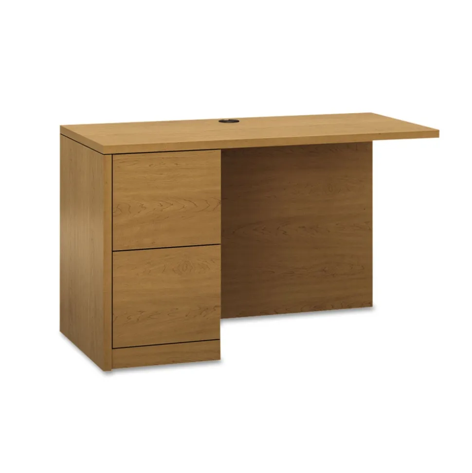 HON 48 in. x 24 in. x 29.5 in. 10500 Series L Workstation Return with Full-Height Left Pedestal - Harvest