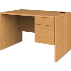HON 10700 Series 48 in. x 30 in. x 29.5 in. Single 3-Quarter Height Right Pedestal Desk - Harvest
