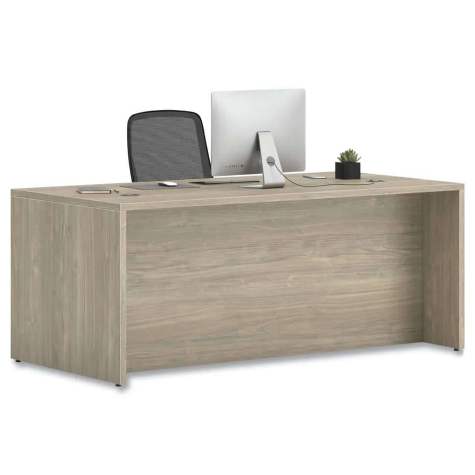 HON 10500 Series 72 in. x 36 in. x 29.5 in. Double Full-Height Pedestal Desk - Kingswood Walnut
