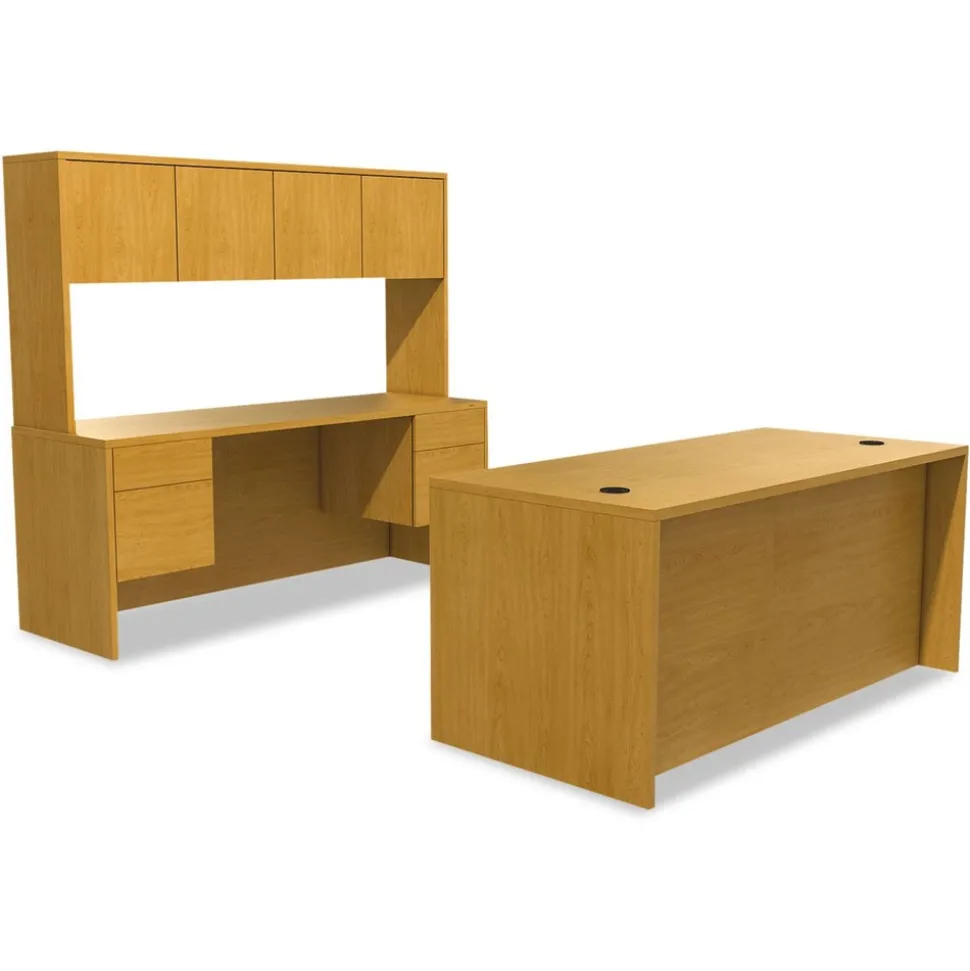 HON 10500 Series 72 in. x 36 in. x 29.5 in. Double 3/4-Height Left and Right Box/File Pedestal Desk - Harvest