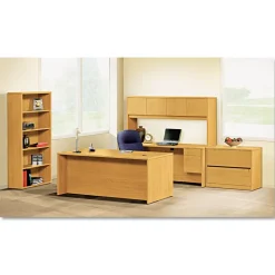 HON 10500 Series 72 in. x 36 in. x 29.5 in. Double 3/4-Height Left and Right Box/File Pedestal Desk - Harvest