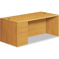 HON 10700 Series 72 in. x 36 in. x 29.5 in. Single Full-Height Left Pedestal Desk - Harvest
