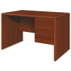 HON 10700 Series 48 in. x 30 in. x 29.5 in. Single 3-Quarter Height Right Pedestal Desk - Cognac