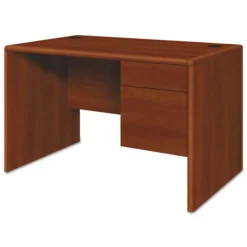HON 10700 Series 48 in. x 30 in. x 29.5 in. Single 3-Quarter Height Right Pedestal Desk - Cognac