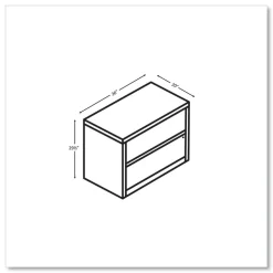 HON 10500 Series 36 in. x 20 in. x 29.5 in. Legal/Letter-Size 2-Drawer Lateral File - Kingswood Walnut