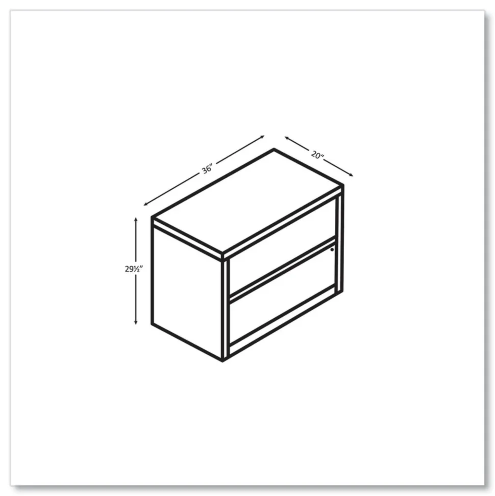 HON 10500 Series 36 in. x 20 in. x 29.5 in. Legal/Letter-Size 2-Drawer Lateral File - Kingswood Walnut