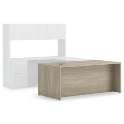 HON 10500 Series 72 in. x 36 in. x 29.5 in. Single Full-Height Pedestal Desk - Kingswood Walnut