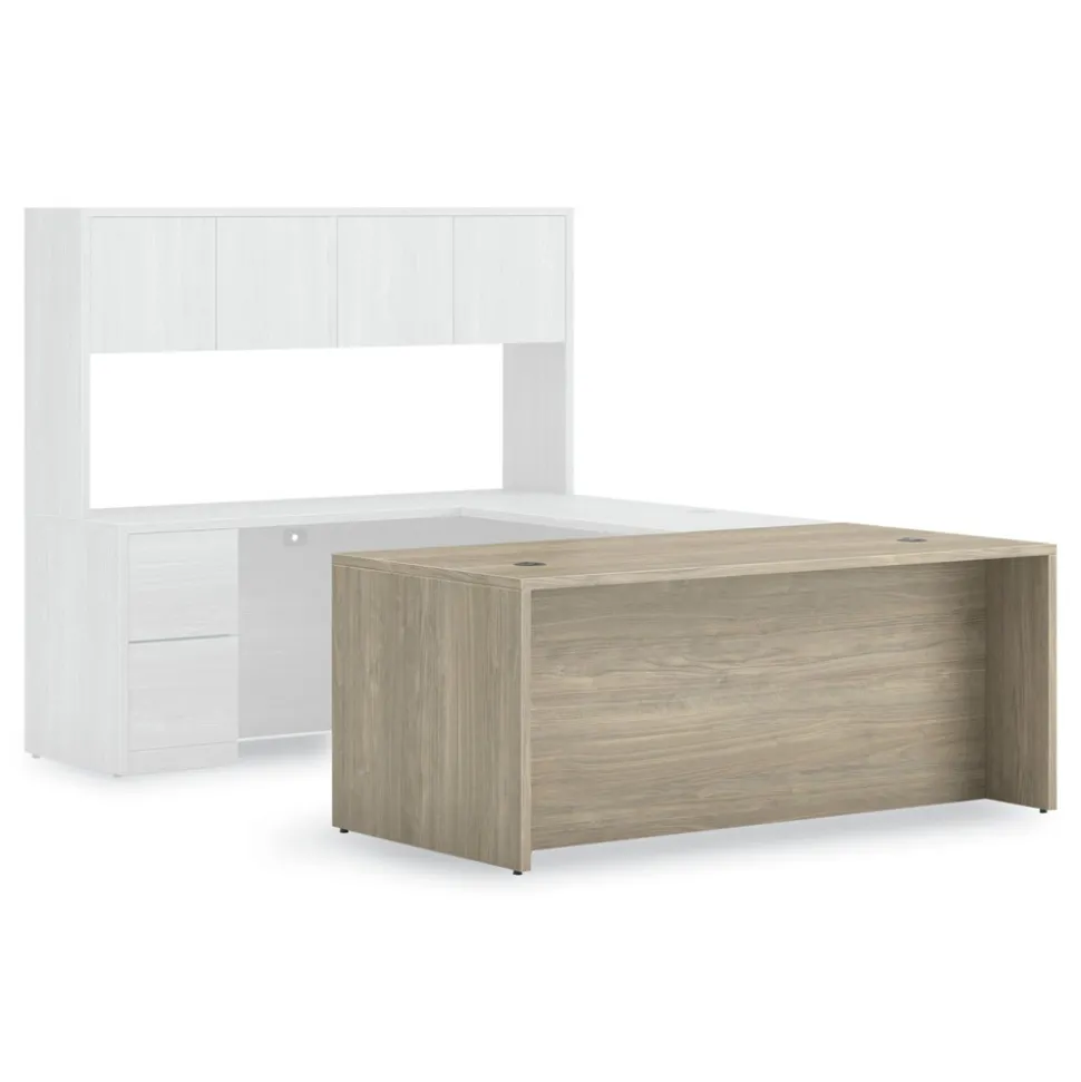 HON 10500 Series 72 in. x 36 in. x 29.5 in. Single Full-Height Pedestal Desk - Kingswood Walnut