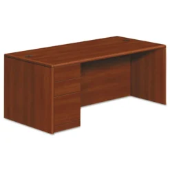 HON 10700 Series 72 in. x 36 in. x 29.5 in. Single Full-Height Left Pedestal Desk - Cognac
