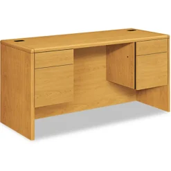 HON 10700 Series 60 in. x 24 in. x 29.5 in. 3/4 Height Pedestals Kneespace Credenza - Harvest