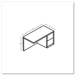 HON 10500 Series Full-Height Right Pedestal 48 in. x 24 in. x 29.5 in. Return - Pinnacle