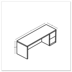 HON 10500 Series Full-Height Right Pedestal 72 in. x 24 in. x 29.5 in. Credenza - Kingswood Walnut