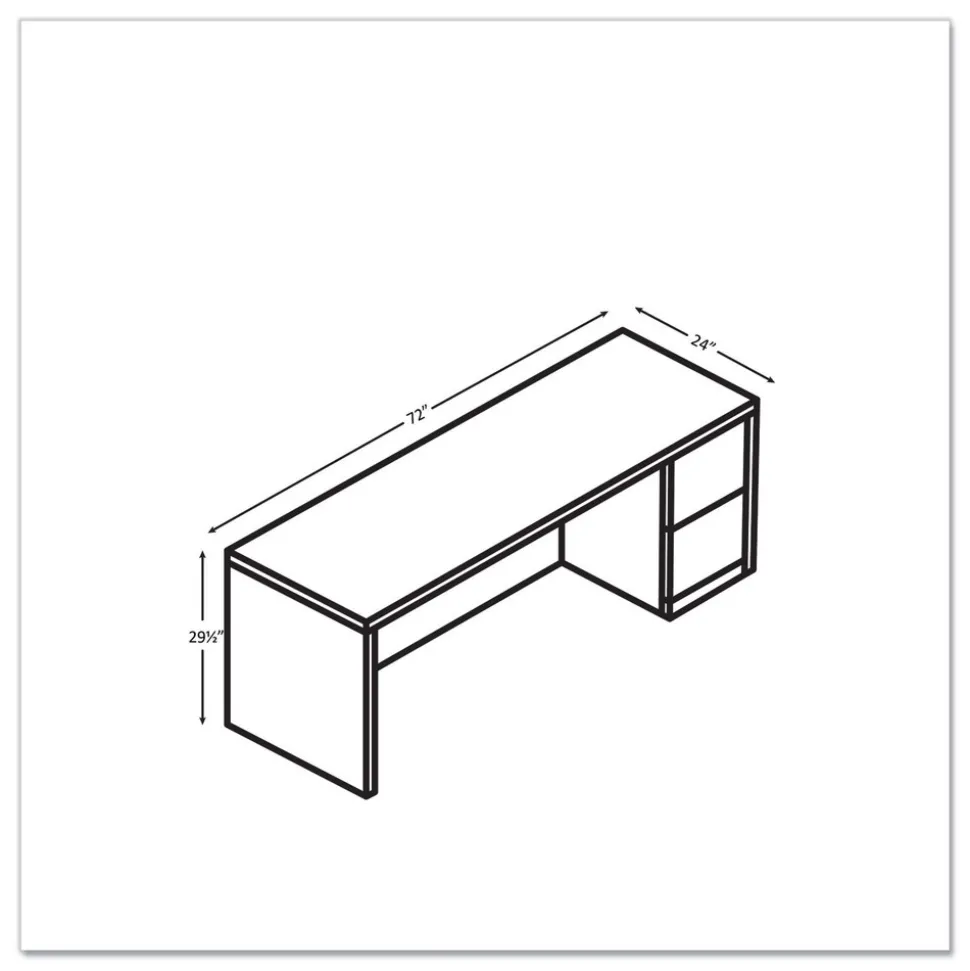 HON 10500 Series Full-Height Right Pedestal 72 in. x 24 in. x 29.5 in. Credenza - Kingswood Walnut